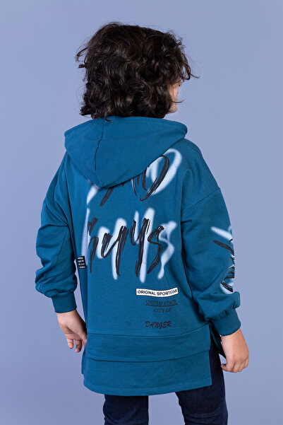 Toontoy Hanorac cu glugă imprimat pentru băiat