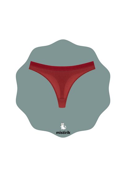 MİSTİRİK Paulo Model Burgundy String Panties - Ribbed and Flexible Soft Fabric