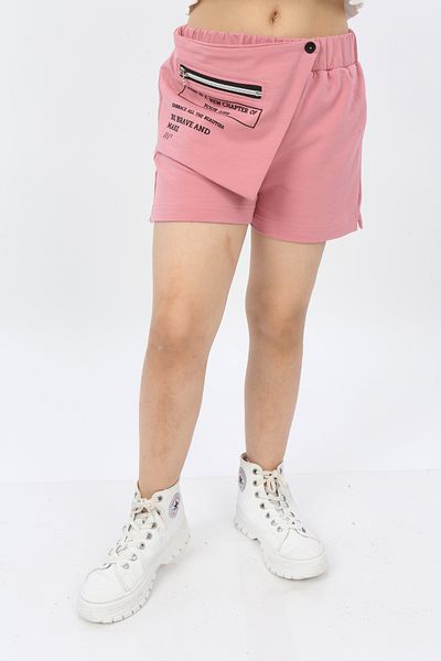 Toontoy Girl's Ornamental Pocket Front Shorts