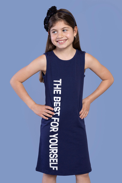 Toontoy Rochie B cu imprimeu pentru fetiță cu detalii perlat