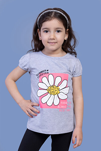 Toontoy Κοριτσίστικο μπλουζάκι με στάμπα μαργαρίτας με πέτρα