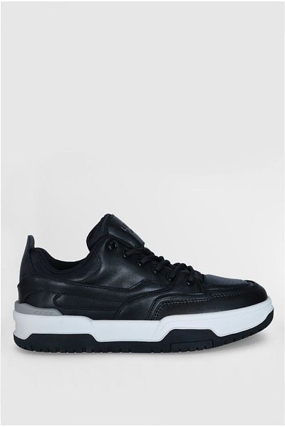 KayguShoes Ανδρικά δερμάτινα παπούτσια Sneaker Lufian Mark Μαύρα