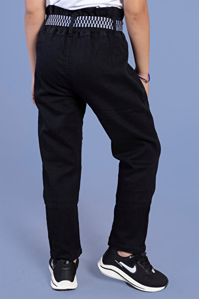 Toontoy Κοριτσίστικο τζιν παντελόνι με ψηλόμεσο κορμάκι και δύο τσέπες στα πλαϊνά