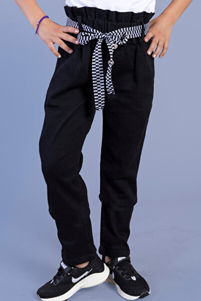 Toontoy Κοριτσίστικο τζιν παντελόνι με ψηλόμεσο κορμάκι και δύο τσέπες στα πλαϊνά