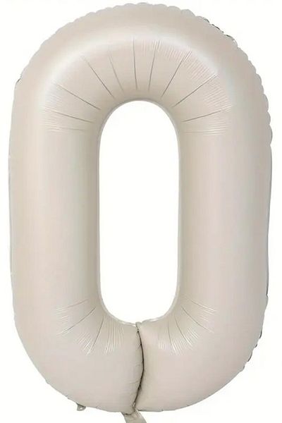BeySüS Cream Color 0 Numeral Foil Balloon 80 cm