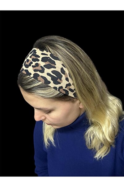 Melkady Aksesuar MelKady 541F - Leopar Desenli ve Düz Esnek Kadın/Unisex Saç Bandı Seti (3'lü), Günlük, Sporcu bandı