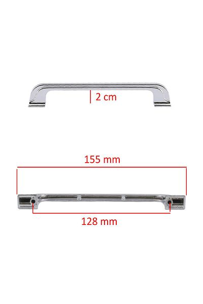 Badem10 Alperen Chrome 128 Mm - 12,8 cm Mobilier metalic Sertar de bucătărie Dulap dulap Mâner Mâner 10 buc.