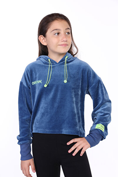 Toontoy Catifea pentru fete cu glugă Swea tricou