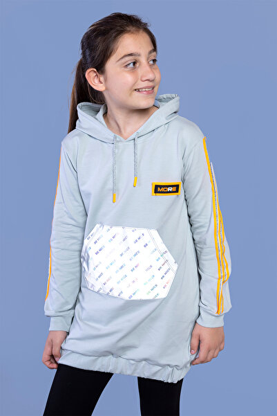 Toontoy Fată - Hanorac cu buzunar cangur cu detaliu reflectorizant tricou