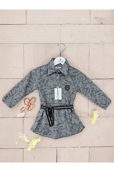 İvven's İvven's Kids Cotton Baby Girl's Belt Dress