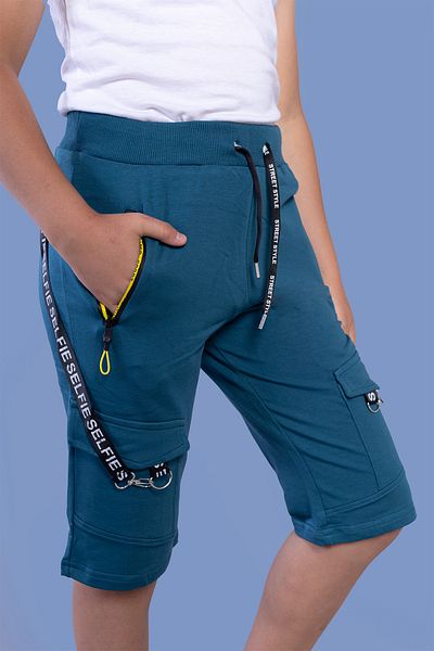 Toontoy Boy's Capri - Adjustable Waist Stripe Detailed