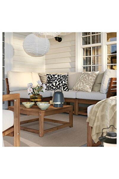 IKEA büyük halı, bej-çizgili, 160x230 cm, iç-dış mekan için uygundur