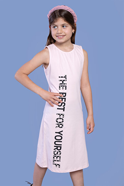 Toontoy Rochie B cu imprimeu pentru fetiță cu detalii perlat