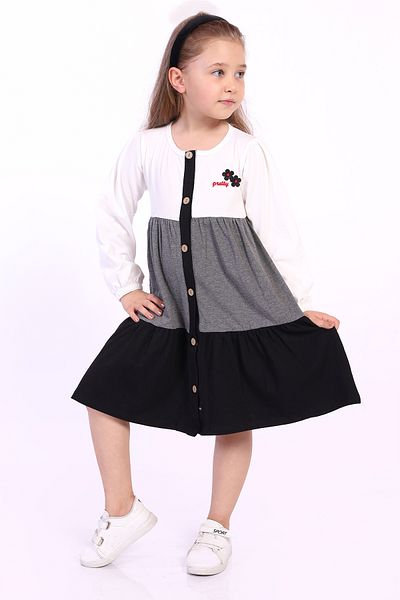 Toontoy Girl's Pretty Embroidered Dress with Chest