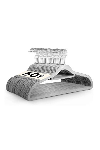 fulina مجموعة من 50 قطعة من شماعات البدلات البلاستيكية فائقة الرقة، موفرة للمساحة، متعددة الاستخدامات مع خطاف دوار وشريط ملحقات