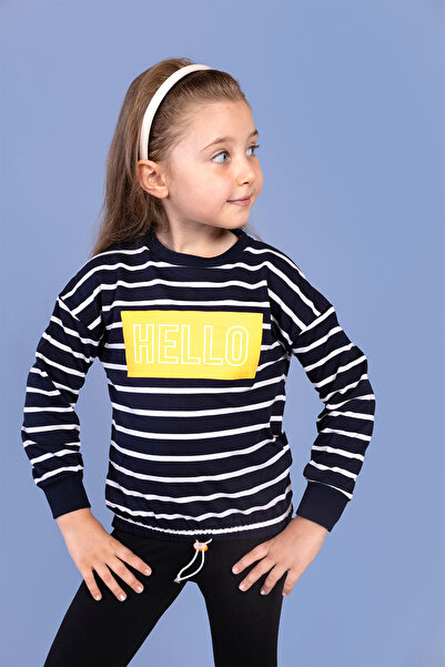 Toontoy Fată - cu dungi cu imprimeu Swea tricou
