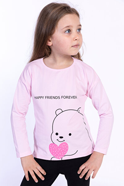 Toontoy Girl's Happy Friends Printed T-Shirt