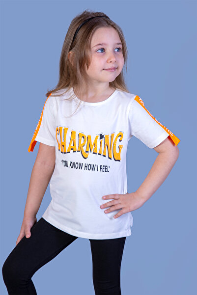 Toontoy Fată - detaliu cu dungi cu imprimeu Tricou