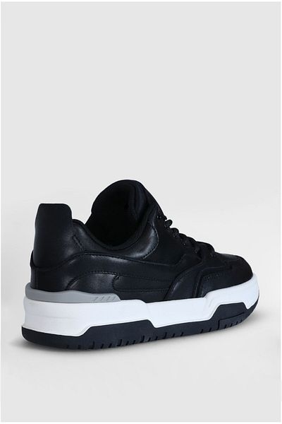 KayguShoes Ανδρικά δερμάτινα παπούτσια Sneaker Lufian Mark Μαύρα