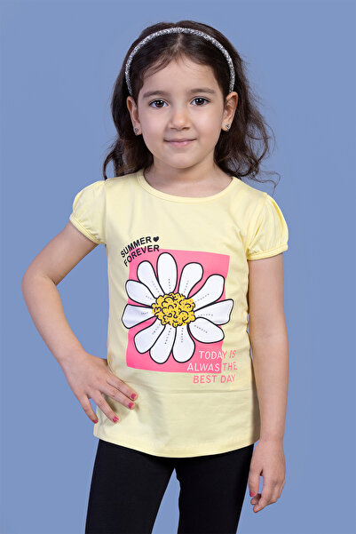 Toontoy Κοριτσίστικο μπλουζάκι με στάμπα μαργαρίτας με πέτρα