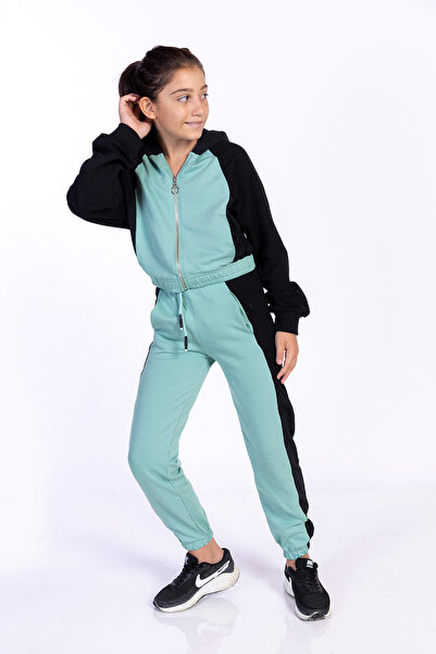 Toontoy Color Block Girl's Tracksuit Set