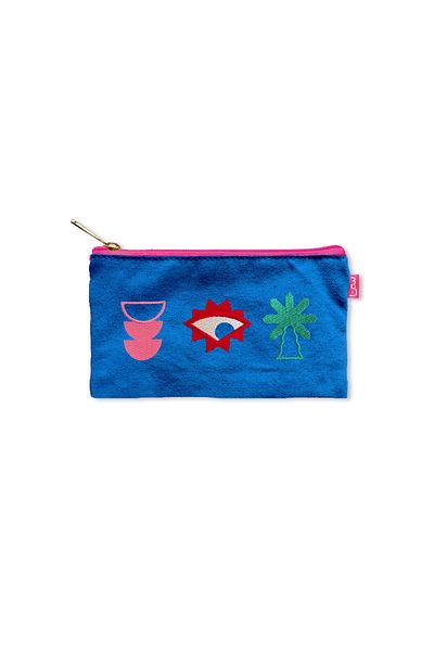 SEEN Canvas Pencil Case With Embroidery, Shapes