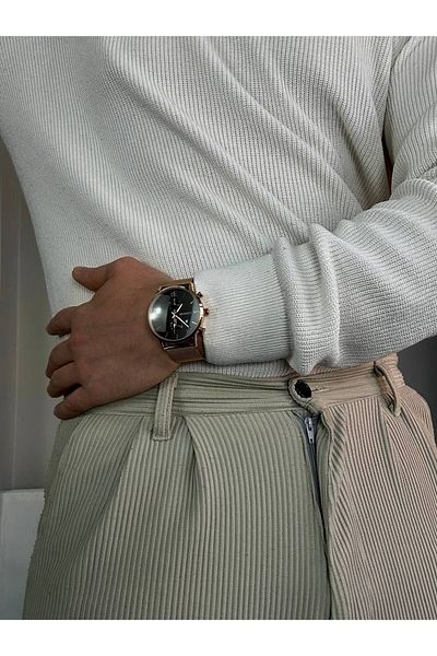 Arvens Denacci Vintage Rose Gold Men's Wristwatch Stainless Steel Sturdy Steel Case Colorfast
