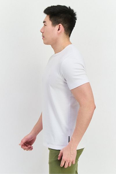 French Connection Men Crew Neck Short Sleeves Brand Logo T-shirt, White
