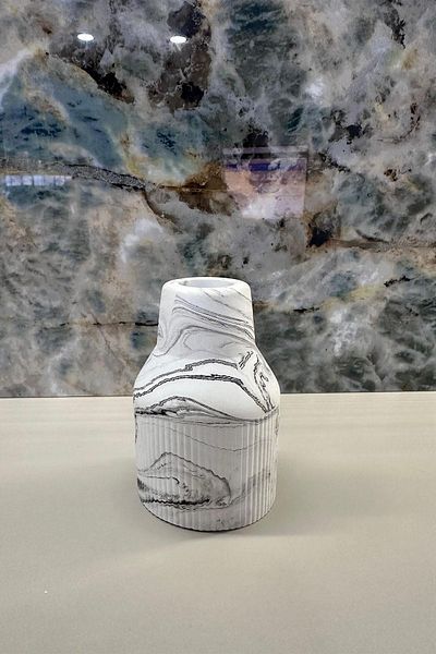 Znp Home Μίνι Μαρμάρινο Μοτίβο Ριγέ Σκανδιναβικό Βάζο Ειδώλιο 7Χ10 εκ