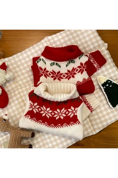 Proxy Paws Knitted White Patterned Sweater for Medium Dogs