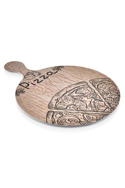 HIC Melamine Pizza Board Wood Color Size 34 cm