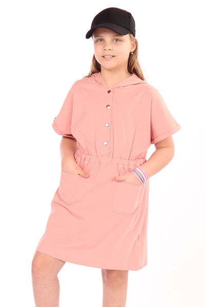 Toontoy Rochie K cu glugă pentru fetiță, cu talie elastică, cu două buzunare ...