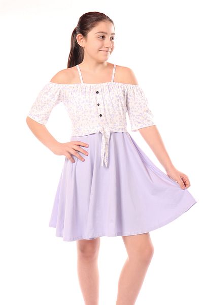 Toontoy Girl's Leopard Patterned Strap Dress