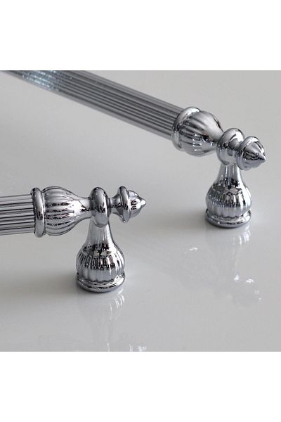 Badem10 10 buc. Shah 96 mm culoare crom metal capac dulap mobilier bucătărie sertar dulap mâner mâner