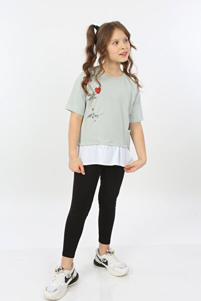 Toontoy تي شيرت بناتي - تي شيرت مطبوع عليه قلب رائع وأنيق