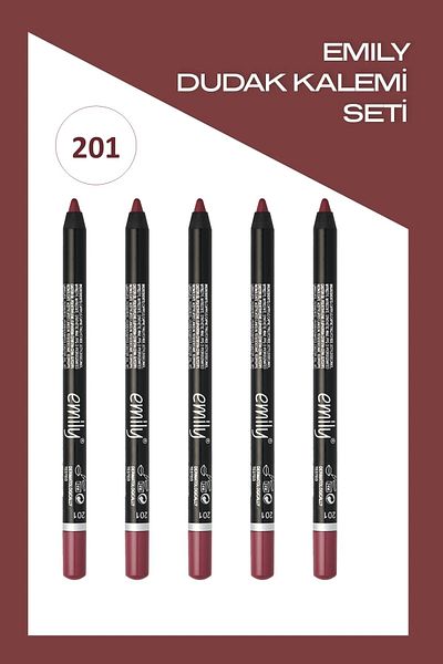 Golden Rose Emily Long Lasting Lip Pencil No: 201 - Lip Liner X5