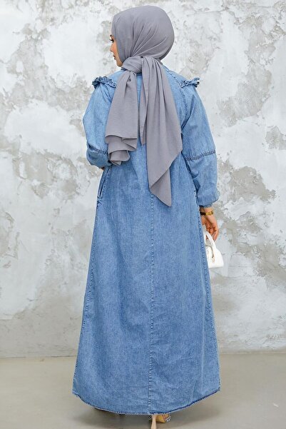 Neva Style Φόρεμα Hijab Blue Denim - 19140M
