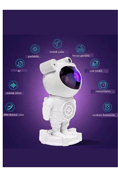 ORGİNALTECH Astronot Bluetooth Hoparlör Galaxy Ay Tavan Gökyüzü Projektör Zam...