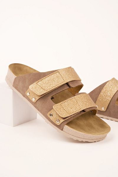 POLOMİA Berry Anatomical Poly Comfort Cool - Ευέλικτα και ρυθμιζόμενα δύο Velcro Γυναικεία Καθημερινά Σανδάλια Παντόφλες