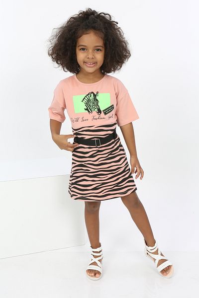 Toontoy Zebra Printed Girl's Dress
