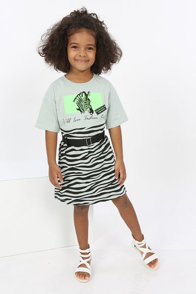 Toontoy Zebra Printed Girl's Dress