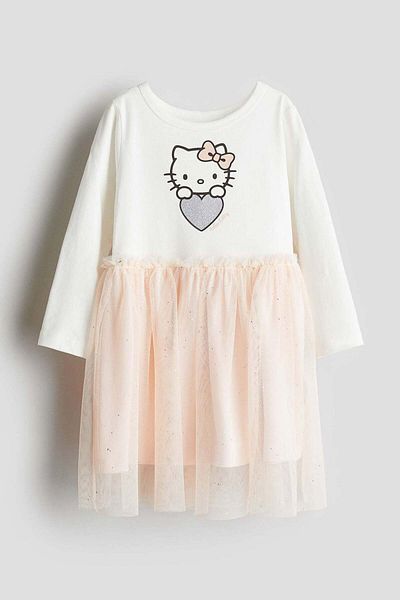 H&M Printed tulle-skirt dress