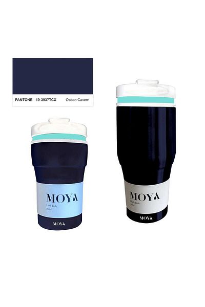 Moya "High Tide" 380ml Travel Coffee Mug Blue/Black