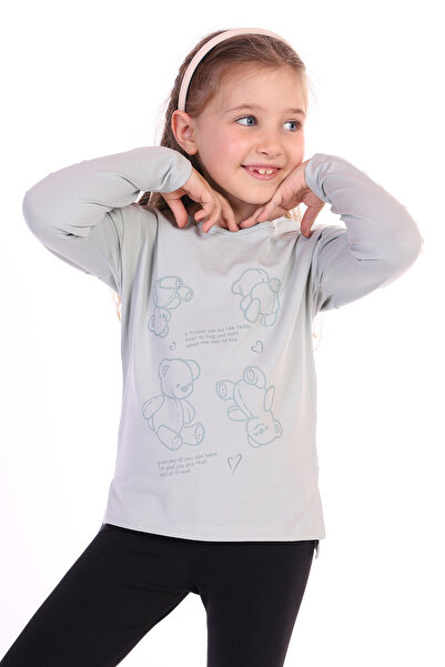Toontoy Tricou cu imprimeu ursuleț de pluș pentru fete, pachet de 4