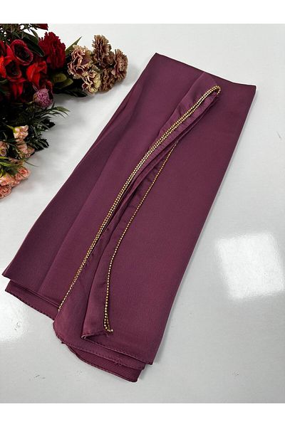 LadyCoco Dubai Silk Shawl with Plum Stones - Jj0227
