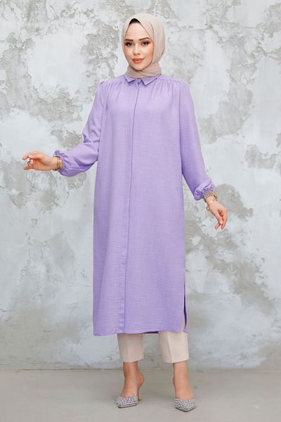 Neva Style Tunica Hijab Liliac - Nasturi, Model 41401LILA