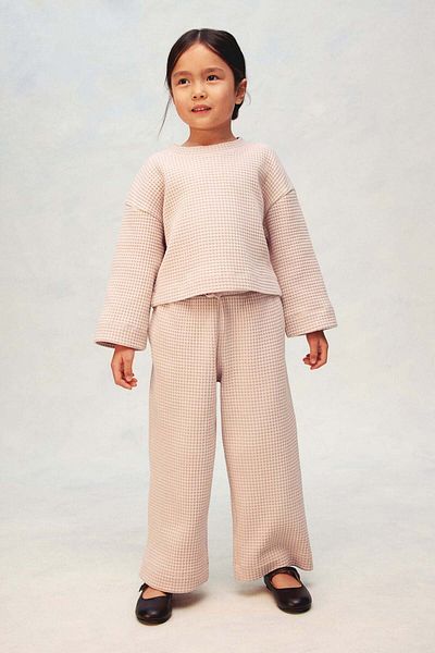 H&M 2-piece waffled jersey set