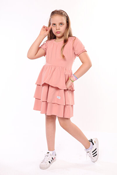 Toontoy Κοριτσίστικο φόρεμα Raglan με μανίκια με βολάν με λεπτομέρειες