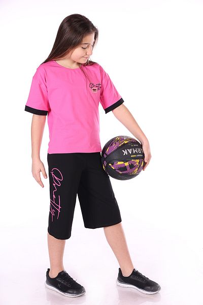 Toontoy Girl - Pretty Printed Embroidered Capri Suit Set