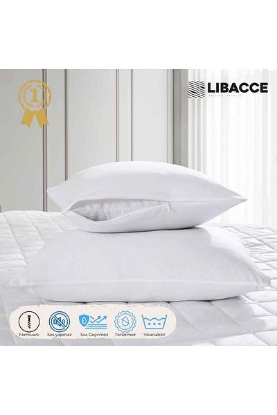 Libacce Industrial Products Cotton Liquid Proof 1-Piece Zippered Pillow Protector Mattress Protector 50X70 cm